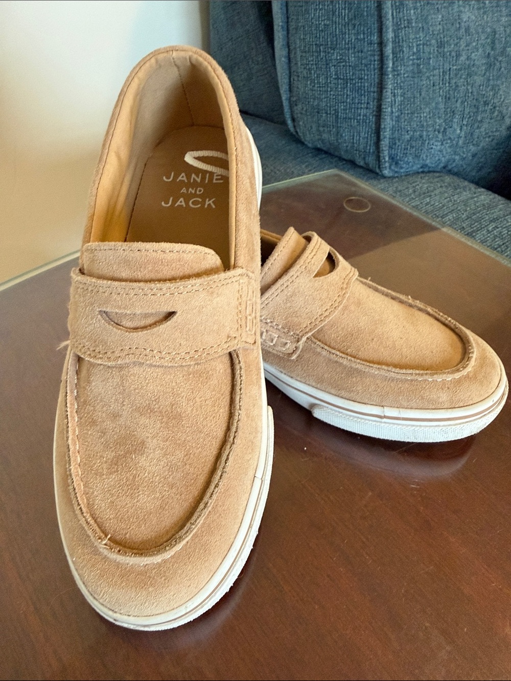 Janie and Jack kids Tan Suede Slip-On Loafers